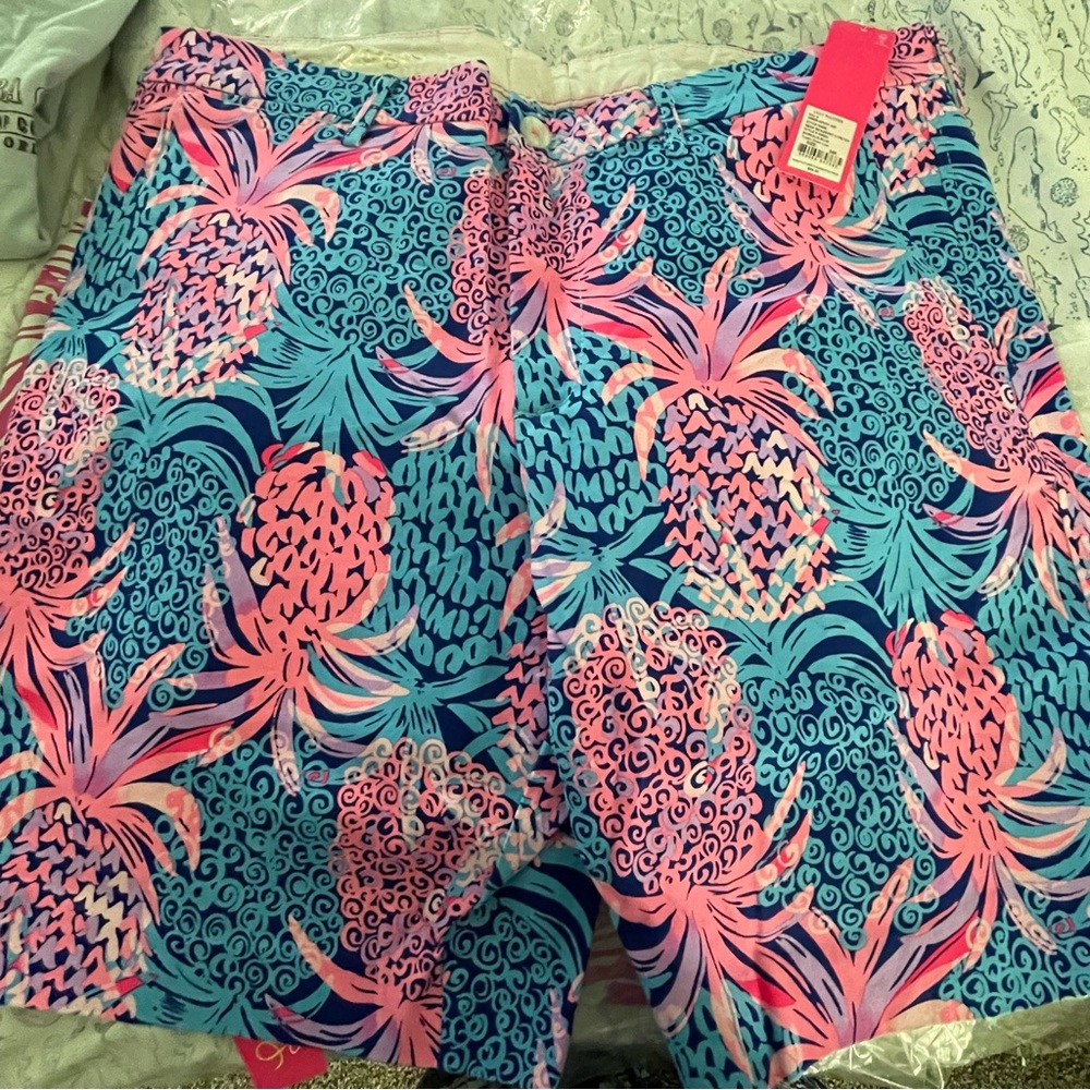 Lilly Pulitzer Mens NWT Stretch Pink & Blue print Bauerealis  blue